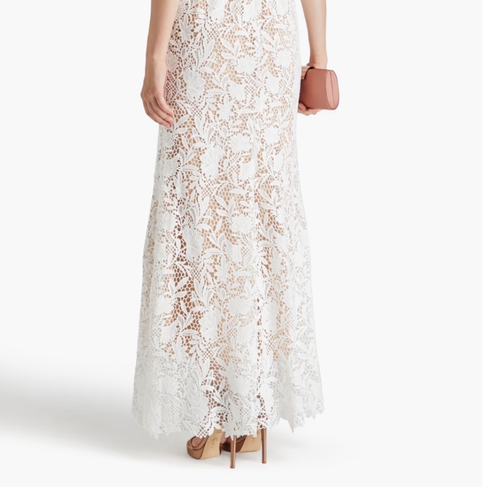 Marchesa Notte Satin-Trimmed Guipure Lace And Tulle Gown - Picture 3 of 5